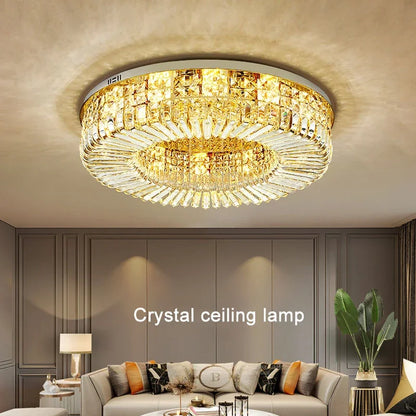 DecorBites™ Crystal Ring LED Ceiling Lamp for Modern Luxury Living