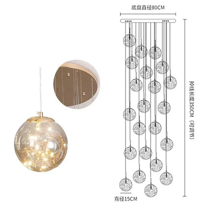 Gold Round Ball Chandelier
