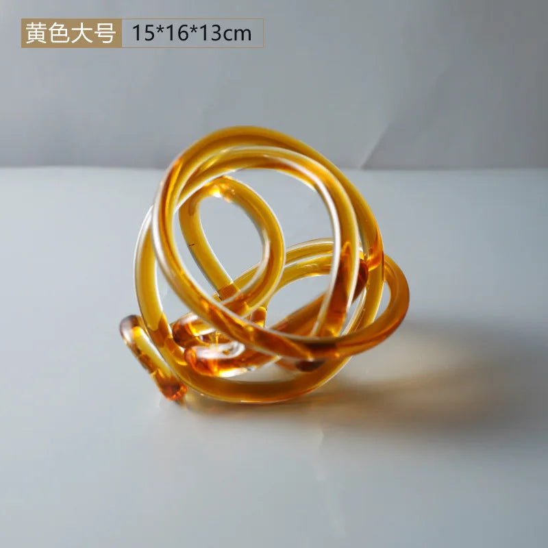 DecorBites™ Glass Knot Twist Sculpture Decor Geometric Decorative Home Figurines