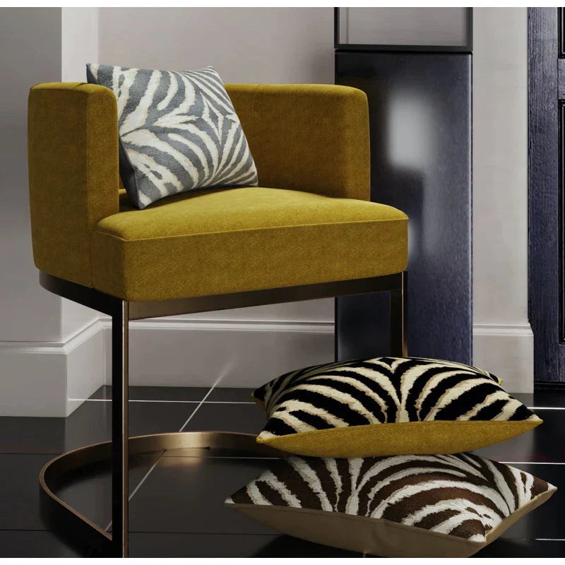 DecorBites™ Gold Zebra Pattern Jacquard Pillow Cover - Modern Luxury Decor