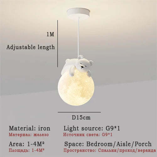 Decorbites™ Kleiner Bär LED-Hängeleuchte Moderner Kinder-Kronleuchter Heimdekoration
