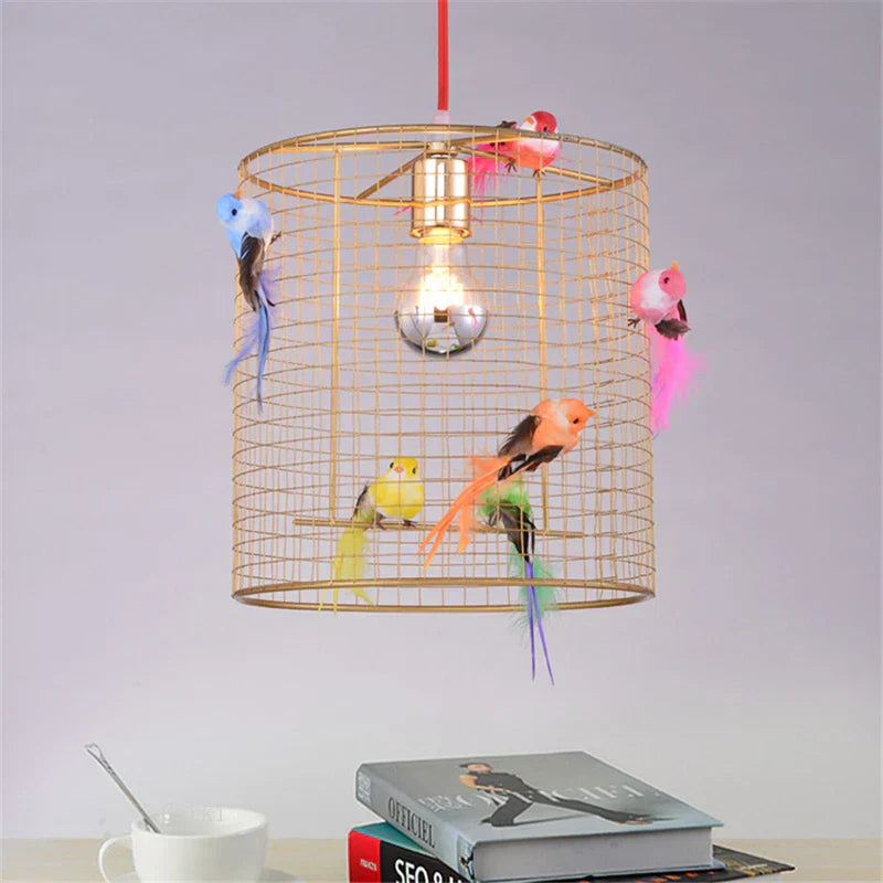 Decorbites™ Vogelkäfig-Hängeleuchte: Nordisches Loft für Zuhause, Schlafzimmer, Licht, Gold-Dekor