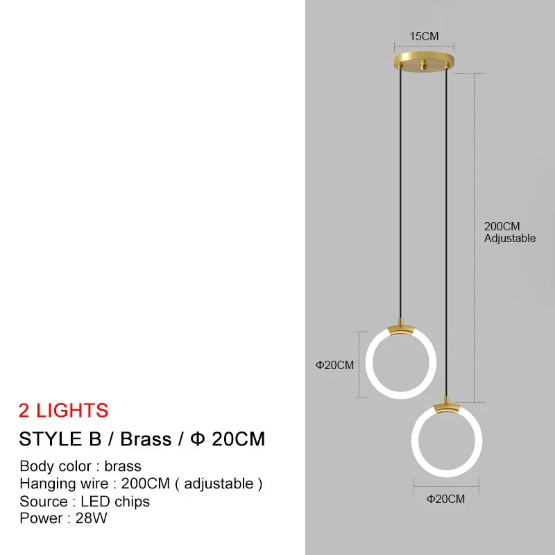 Nordic Gold Linear LED Pendant Light
