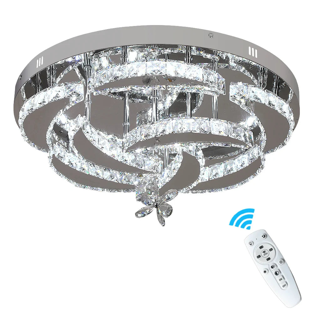 Decorbites™ Kristall-Regentropfen-Blumen-Fernbedienungs-LED-Kronleuchter-Deckenleuchte für das Wohnzimmer