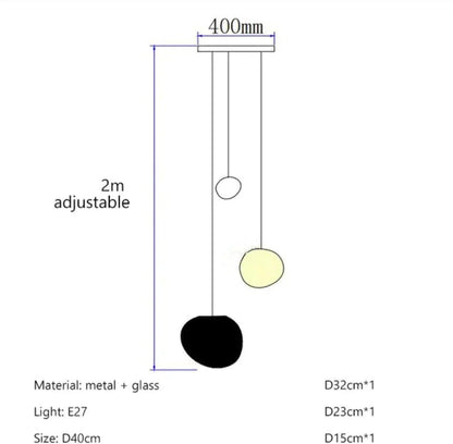 Decorbites™ Gregg Glass Hängeleuchte - Weiße LED-Kieselstein-Pendelleuchte für Villentreppen & Geschäfte