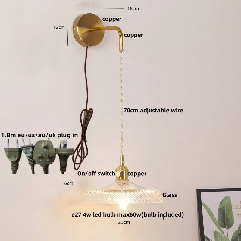 Decorbites™ LED-Wandleuchte Leiste Schlafzimmer Arbeitszimmer Klarer Glas Nachttischlampe Moderne Treppenbeleuchtung