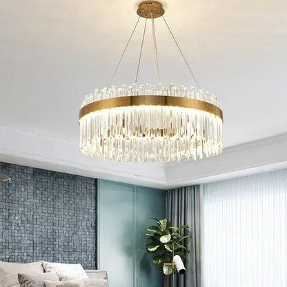 Decorbites™ Kristallanhänger-Lüsterleuchte – Nordisches Luxusgold-Deckenlicht für das Wohnzimmer