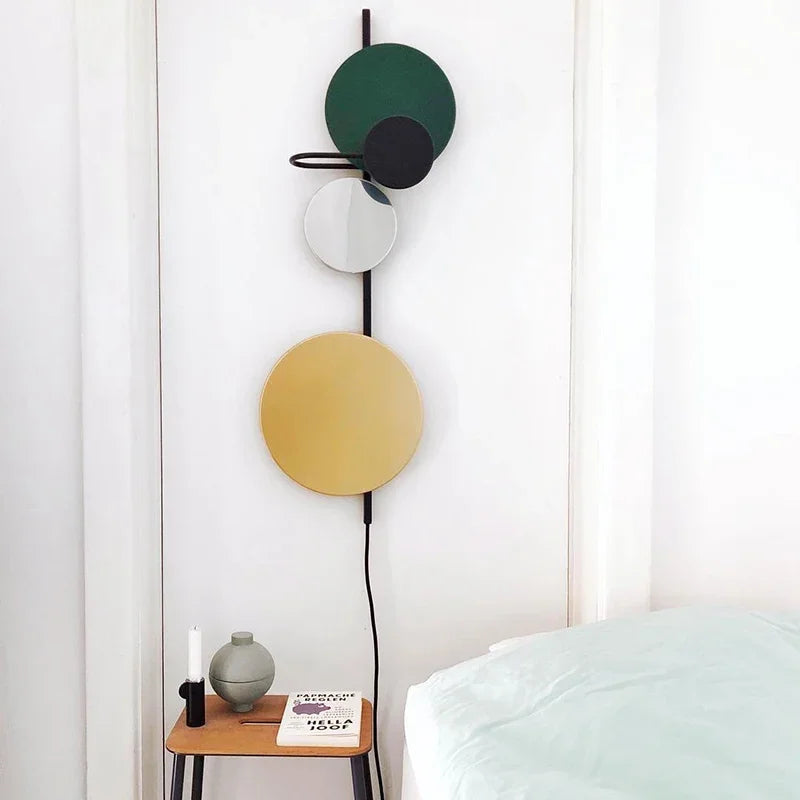 Decorbites™ Bunte Kreismetall-LED-Wandleuchte für Schlafzimmer Badezimmer Kunstdekoration Heimbeleuchtung
