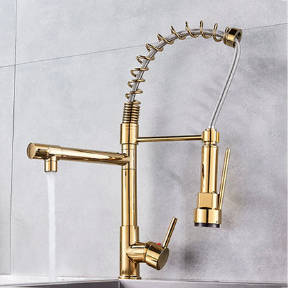DecorBites™ Kitchen Faucet Pull Out Dual Spout Single Handle Mixer Tap 360 Rotation