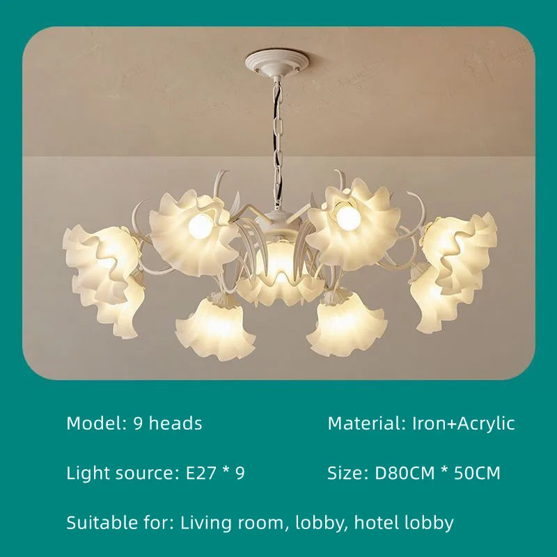 Decorbites™ Französisches Retro-LED-Blütenkronleuchter für Schlafzimmer, Restaurant, Wohnzimmer