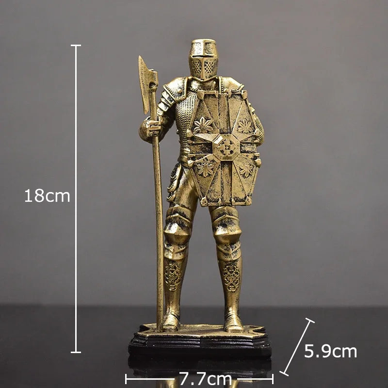 Decorbites™ Schwere gepanzerte Ritter-Harzstatue als Dekoration für Schreibtisch und Raumästhetik