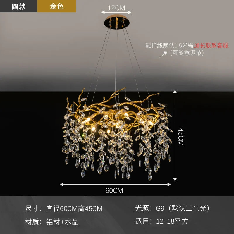 Decorbites™ Goldener Ast LED Deckenleuchter Moderner Wohnzimmer Pendelleuchte