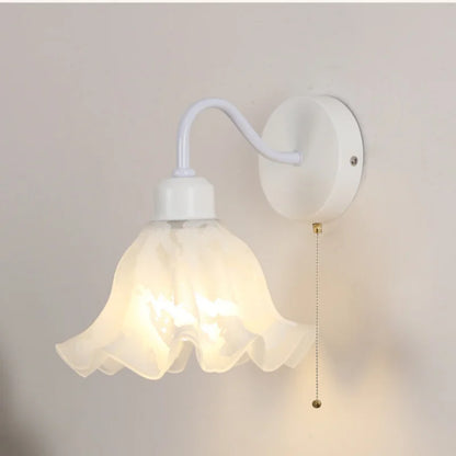 Decorbites™ Glas-Eisen-LED-Wandleuchte mit Zugschalter für Treppenbeleuchtung im Schlafzimmer