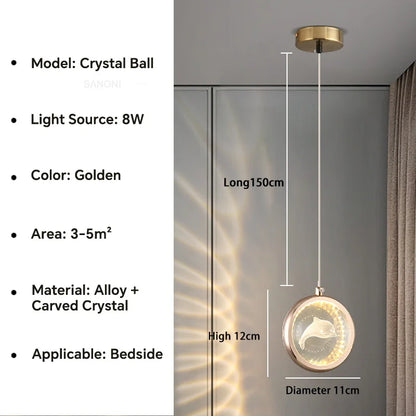 DecorBites™ Crystal Ball Chandelier - Luxury Pendant Light for Bedroom and Living Room