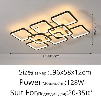 DecorBites™ Dimmable LED Chandelier for Bedroom Living Room Study, Modern Acrylic Lighting Fixture