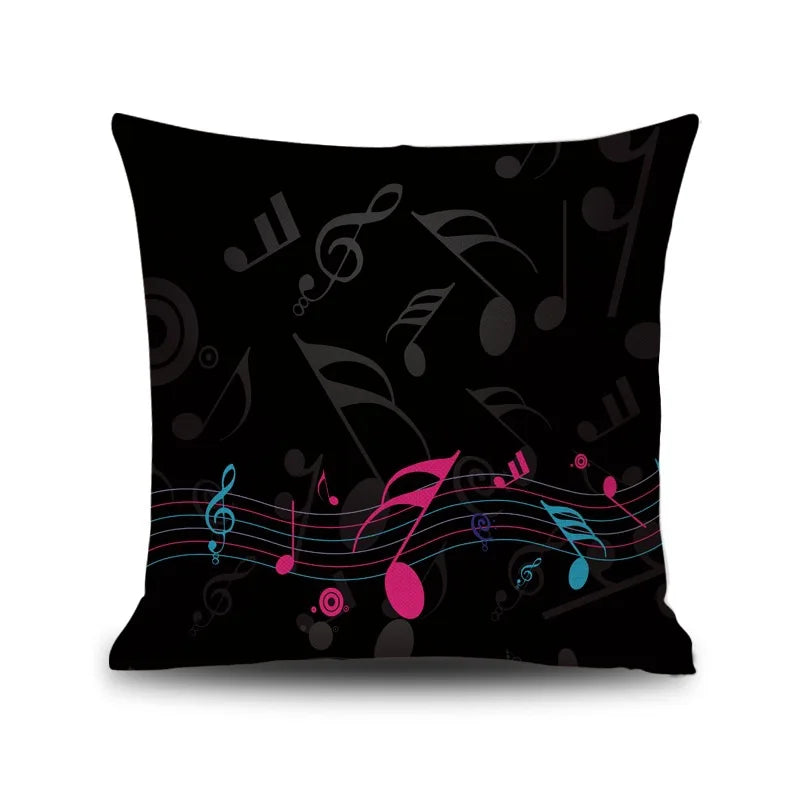 Decorbites™ Notenbrief Piano-Grafik-Druck Leinen-Kissenbezug 45x45cm Wohnzimmer-Dekoration