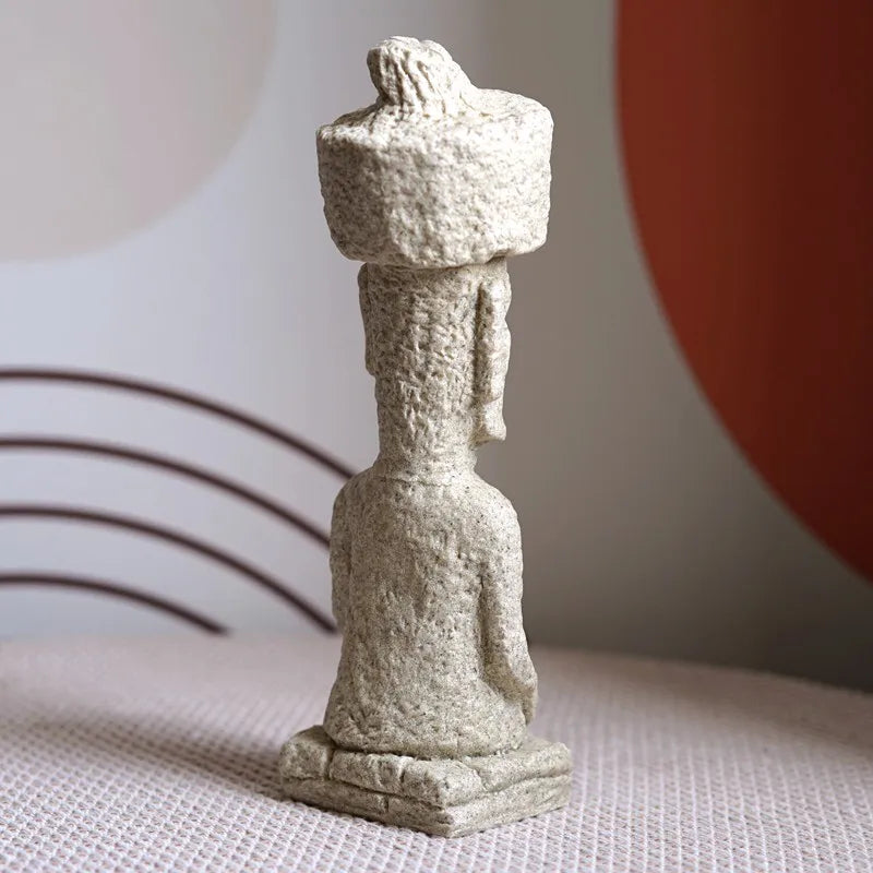 Decorbites™ Osterinsel-Moai-Pukao-Statue-Figurine für Zuhause und Bürodekoration, Wohnzimmer-Dekor, Regal