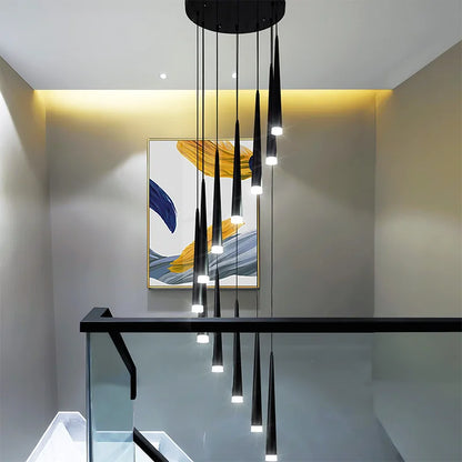 Decorbites™ Loft Schwarz LED Treppenleuchter für modernes Wohnzimmer und Restaurant