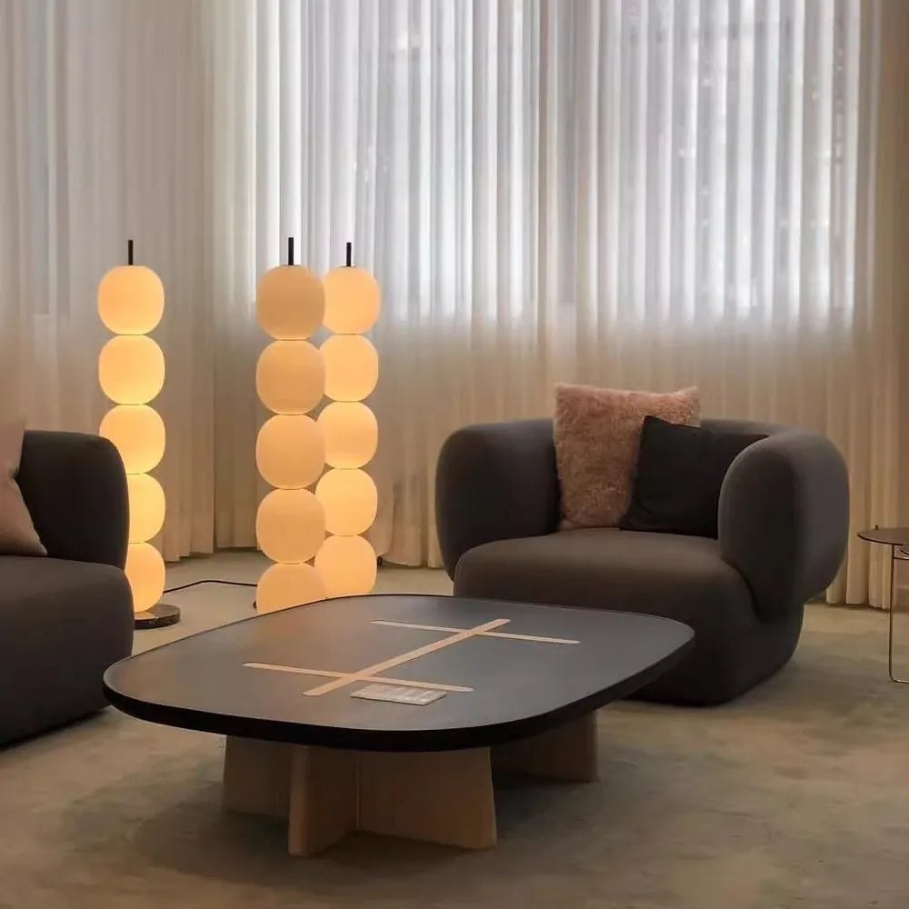 White Glass Floor Lamp