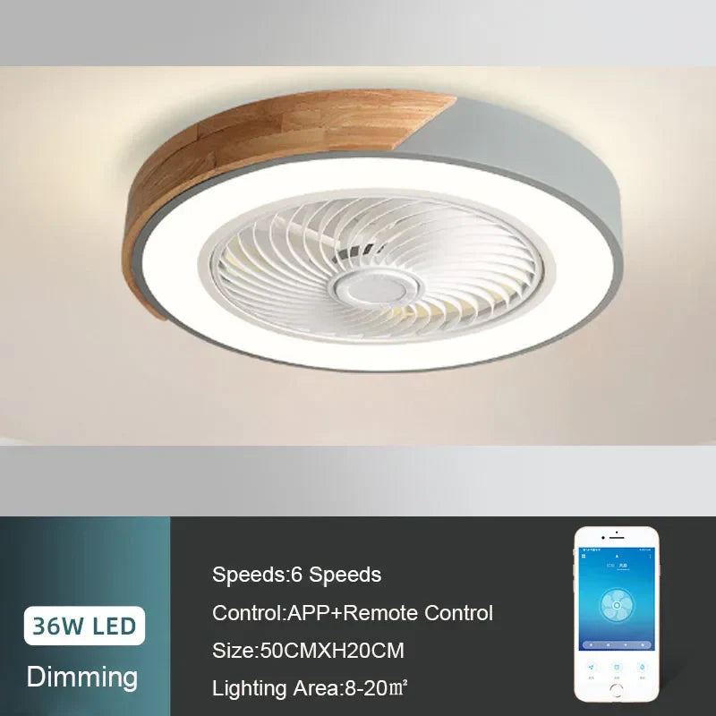 Decorbites™ 52CM Deckenventilatorleuchte 6 Geschwindigkeiten 36W – Wohnzimmer Esszimmer Smart Lighting