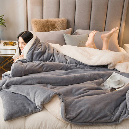 Decorbites™ Gemütliche Flanell-Bettwäsche für Doppelbett - Herbst Winter Wärme Decke Quilt