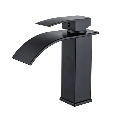 DecorBites™ Gold Waterfall Basin Faucet - Brass Mixer Tap for Bathroom Sink, Hot and Cold