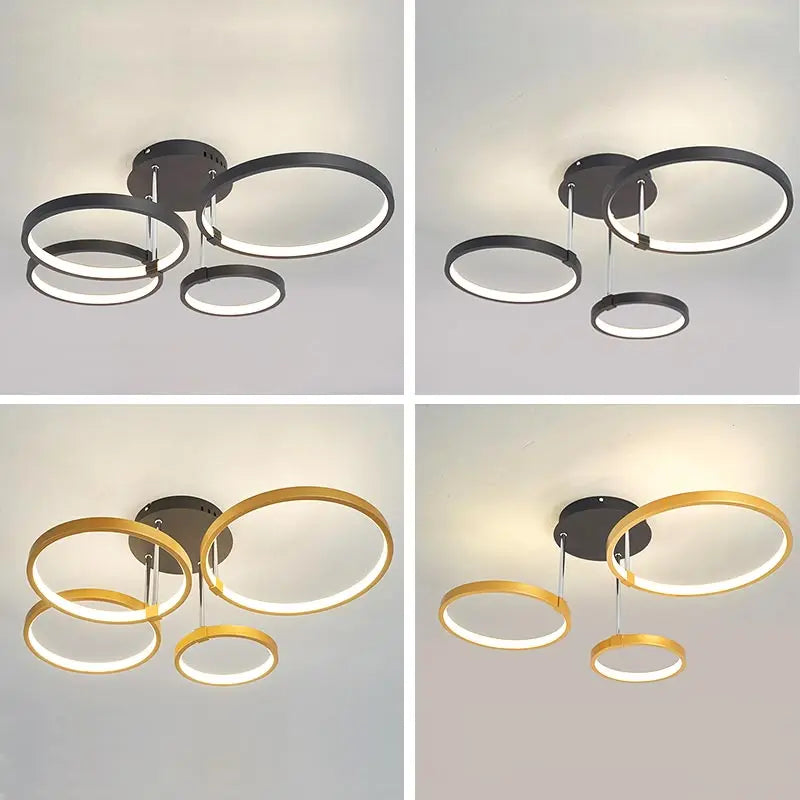 DecorBites™ LED Ceiling Chandelier Remote Control Living Room Bedroom Kitchen Lamp White