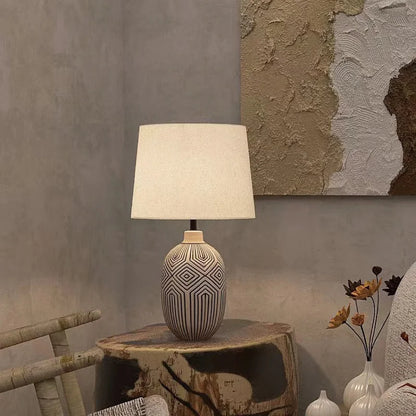 DecorBites™ Japanese Style Ceramic Table Lamp for Living Room, Bedroom, Study - Simple & Elegant