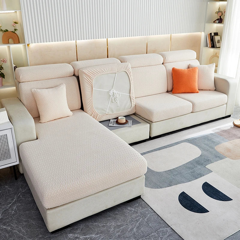 Decorbites™ Jacquard-Samt-Sofabezug - Polarfleece-Dehnbare Schoner