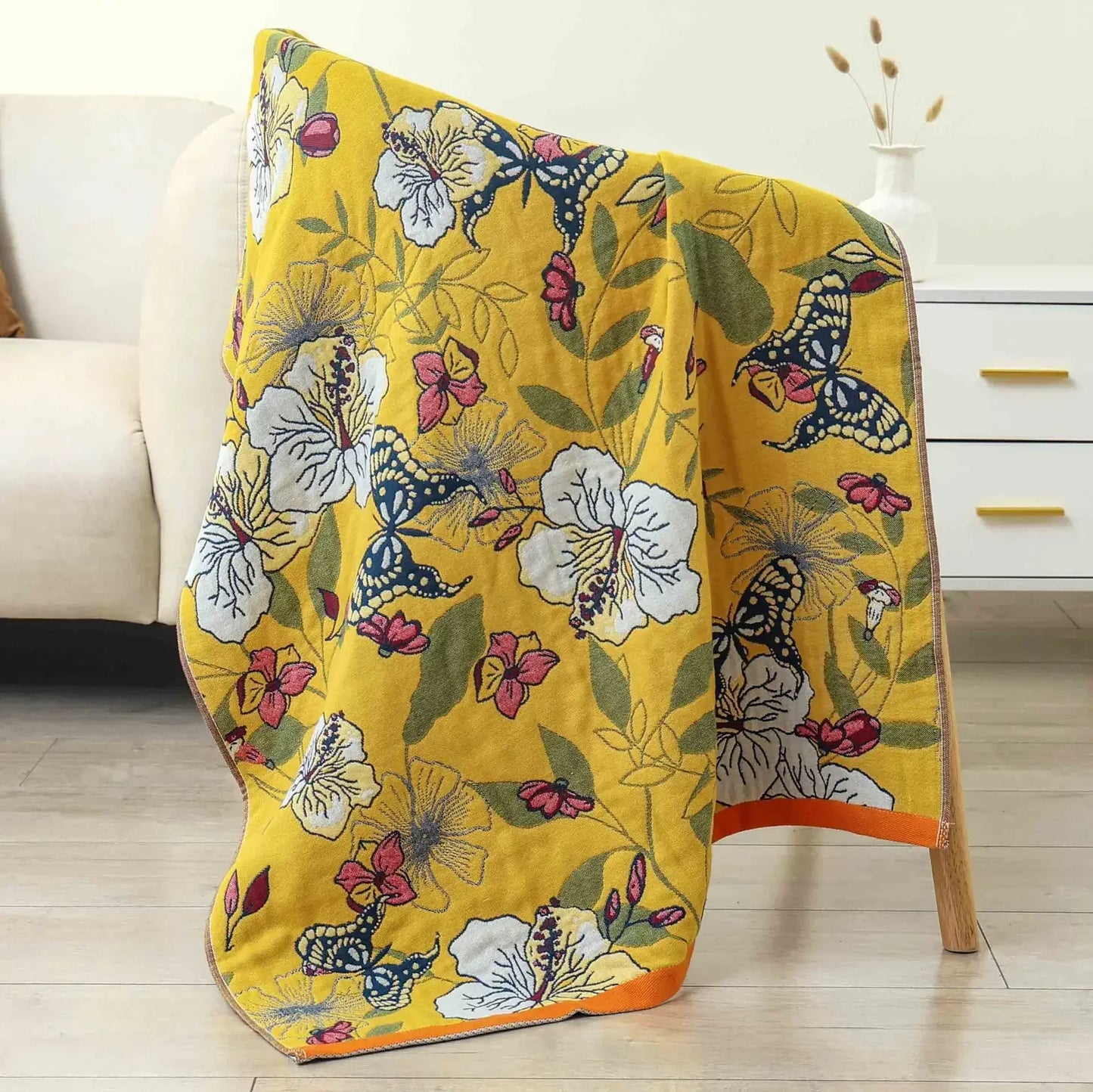 Decorbites™ Baumwolltuch - Boho-Blumenmuster - Saugfähig & Schnelltrocknend - Große Größe 80x160 cm