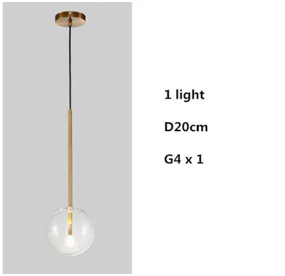 Decorbites™ Klar-Glas-Kugelleuchte LED-Hängeleuchter für Esszimmer und Wohnzimmer