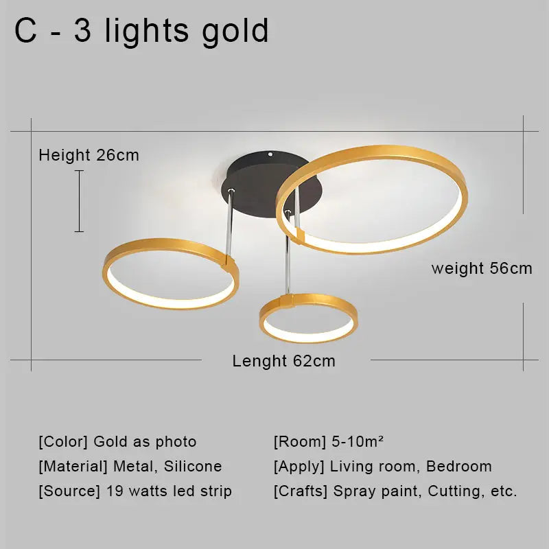 DecorBites™ LED Ceiling Chandelier Remote Control Living Room Bedroom Kitchen Lamp White