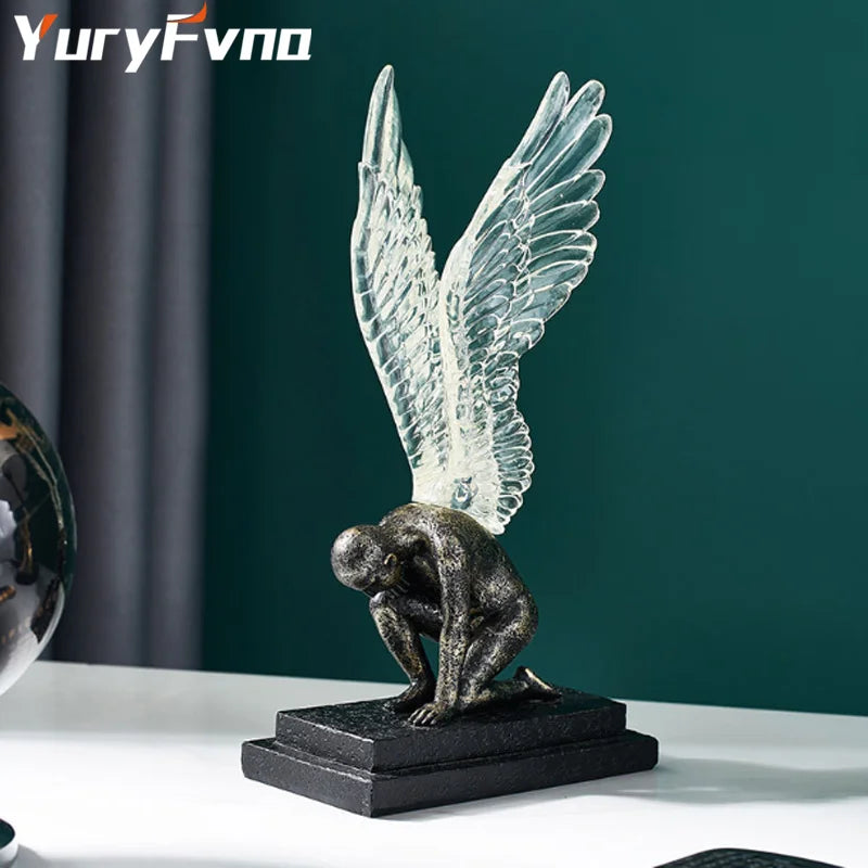 Decorbites™ Abstrakte Goldene Charakter-Harz-Statue Moderne Wohnraum-Dekoration Ornament Skandinavischer Stil