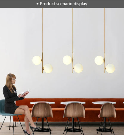 Nordische Glas-Kugelleuchten Pendellampen Spannung 110V 220V Heimdekoration Esszimmer Schlafzimmer Nachttisch Eck-Hängeleuchten für die Decke
