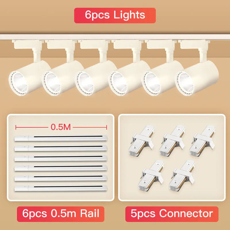 Decorbites™ COB-Hängeleuchter-Schienen-Decken-LED-Scheinwerfer für Wohnzimmer, Laden-Schienenbeleuchtung