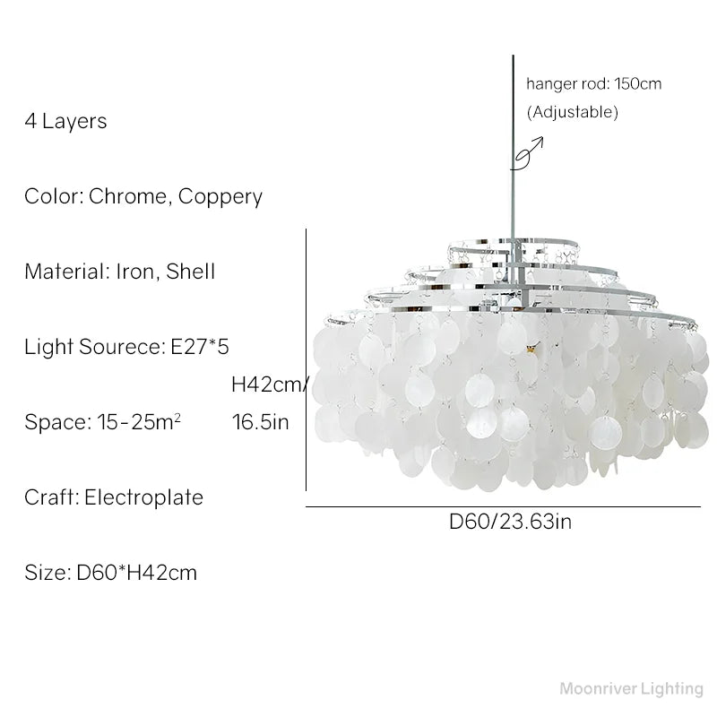 Decorbites™ Äolische Glocken Muschel-Lüster für mediterranes Wohnzimmer, Geschäft, Bar und Restaurant