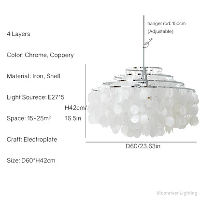 Decorbites™ Äolische Glocken Muschel-Lüster für mediterranes Wohnzimmer, Geschäft, Bar und Restaurant