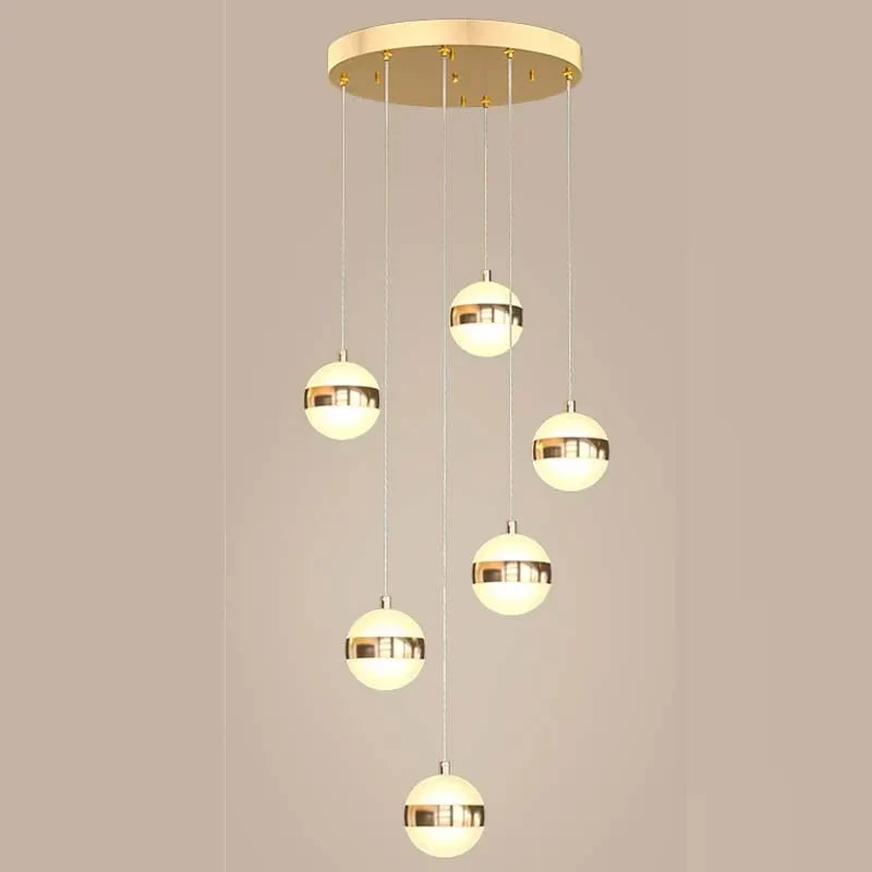 Gold Acrylic Staircase Chandelier