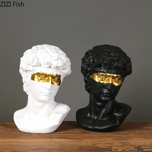 Decorbites™ Gold David-Statue Harz-Skulptur Kunstwerk Ornament für das Wohnzimmer
