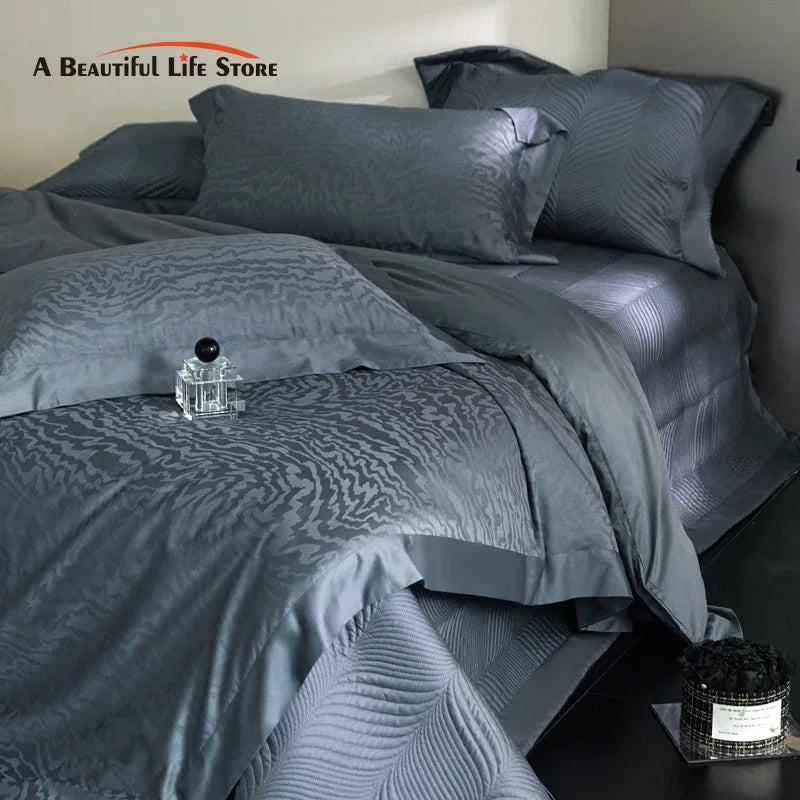 Embroidered Cotton Bedding Set 1000TC Full Size
