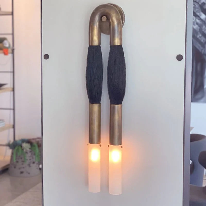 Decorbites™ Pferdehaar-Wandlampe Altgold Silber Schwarz Metall Stoff Licht