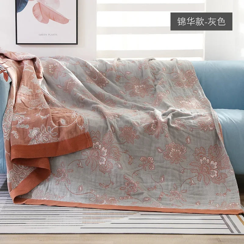 DecorBites™ Cotton Gauze Geometry Summer Blanket