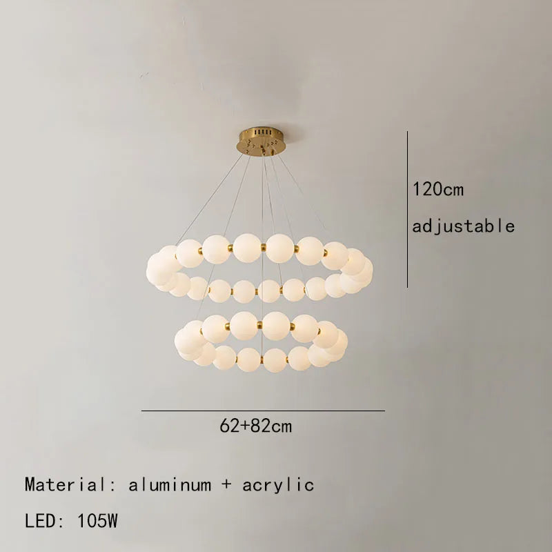 Gold Acrylic Ceiling Chandelier Dia102cm Bedroom