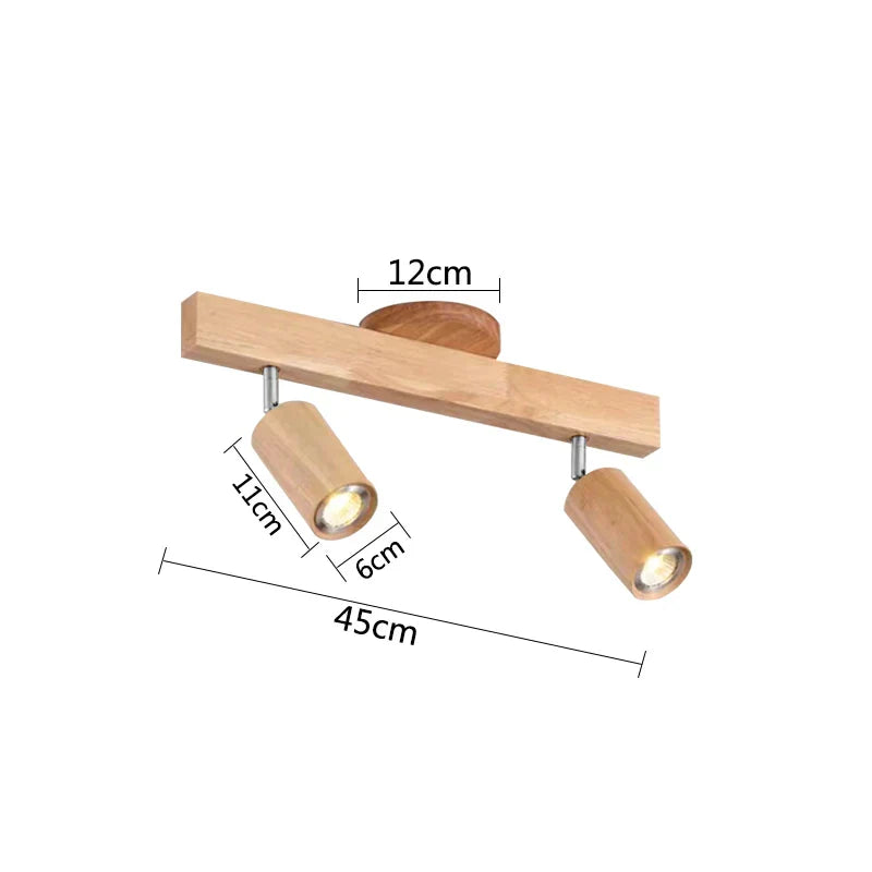 DecorBites™ LED Ceiling Lamp: Modern Wood Design with Spotlight for Various Spaces