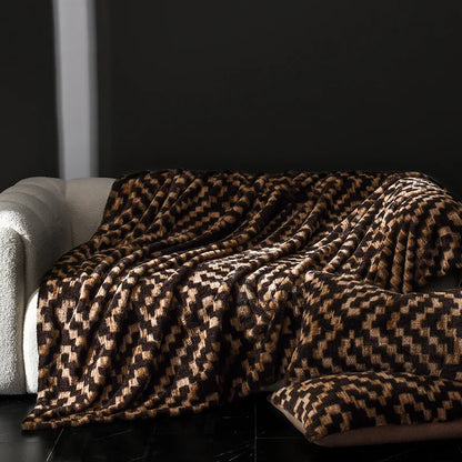 DecorBites™ Cosy Faux Rabbit Plush Blanket in Milk Velvet for Single Sofa Decoration & Napping