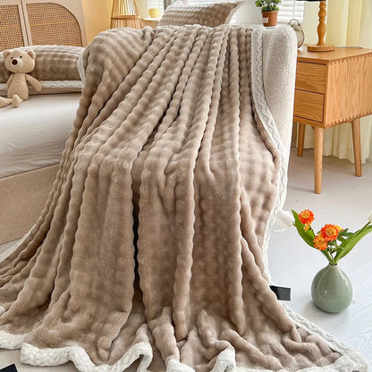 DecorBites™ Cozy Faux Rabbit Fur Throw Blanket for Sofa & Bed, 200X230cm