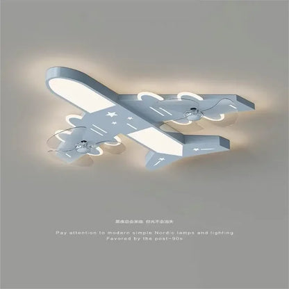 DecorBites™ Kids Room Airplane Ceiling Fan Light Fixture