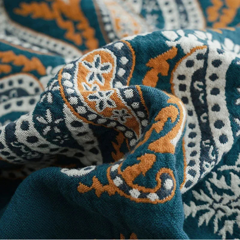 Decorbites™ Geometrische Baumwollgaze-Sommerdecke – Stilvolles Heimtextil für Erwachsene