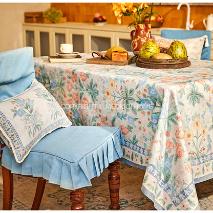 DecorBites™ French Pastoral Flowers Lumbar Pillow Cover 30x50cm Luxe Fabric Texture Case