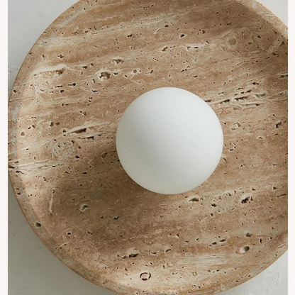 Decorbites™ Glas-Kugelleuchte LED Deckenlampe, Japanischer Stil, Gelber Travertin, Restaurant-Lesedekoration